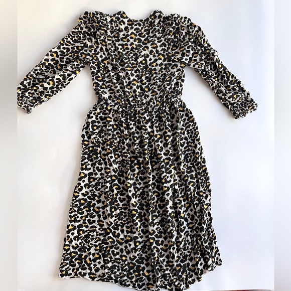 Banana Republic Leopard Print 3/4 Puffed Sleeve Midi Dress Size XS - Picture 11 of 12